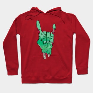 Creepy Rocker Zombie Cartoon Hand Hoodie